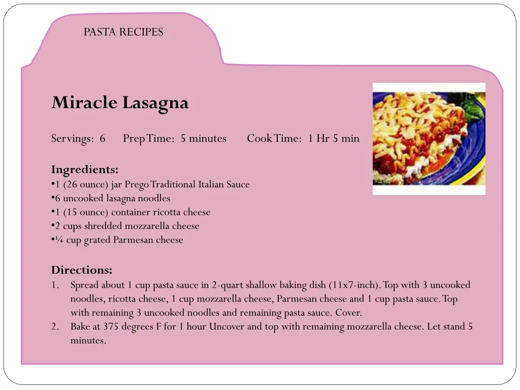 pasta recipes