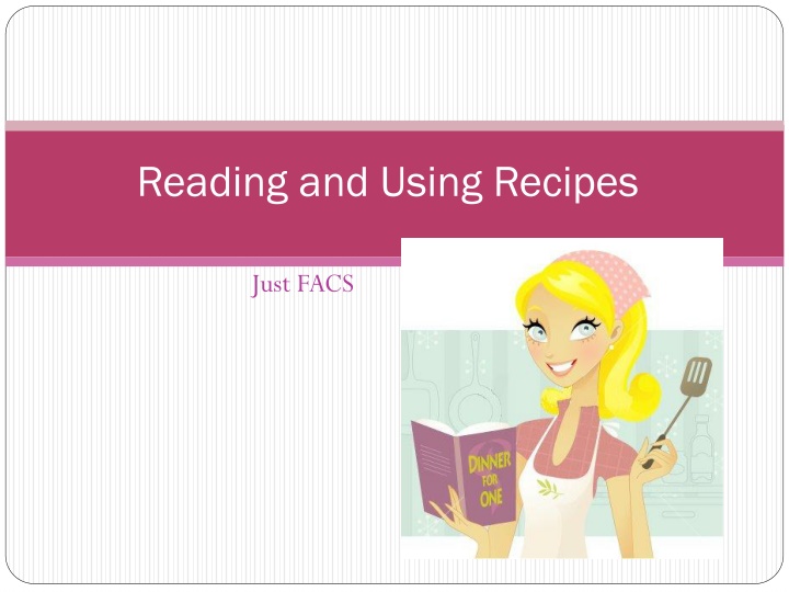 reading and using recipes