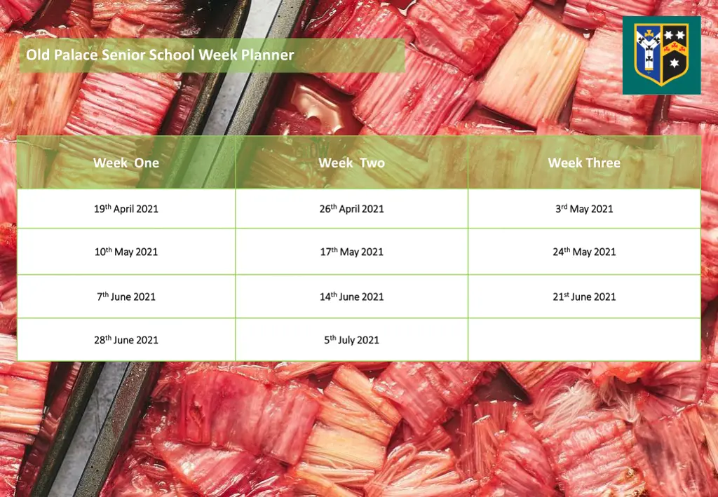 old palace senior school week planner