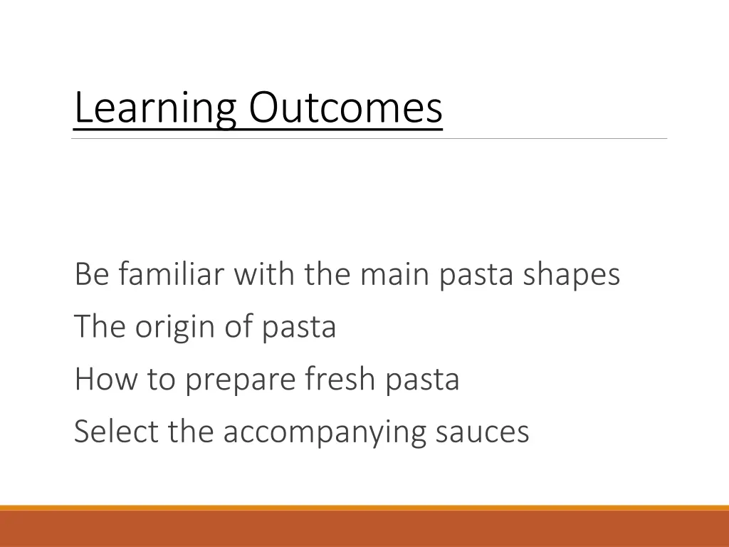 learning outcomes