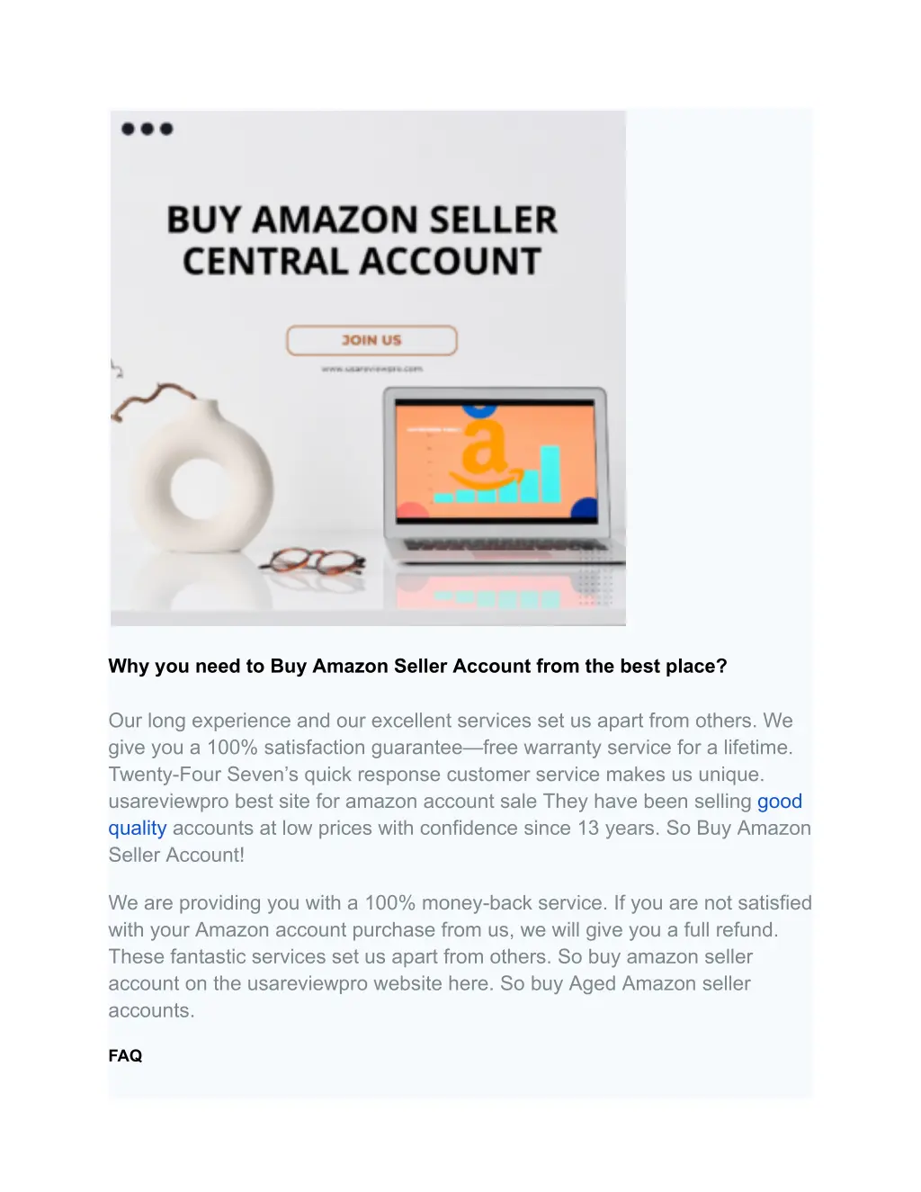 why you need to buy amazon seller account from