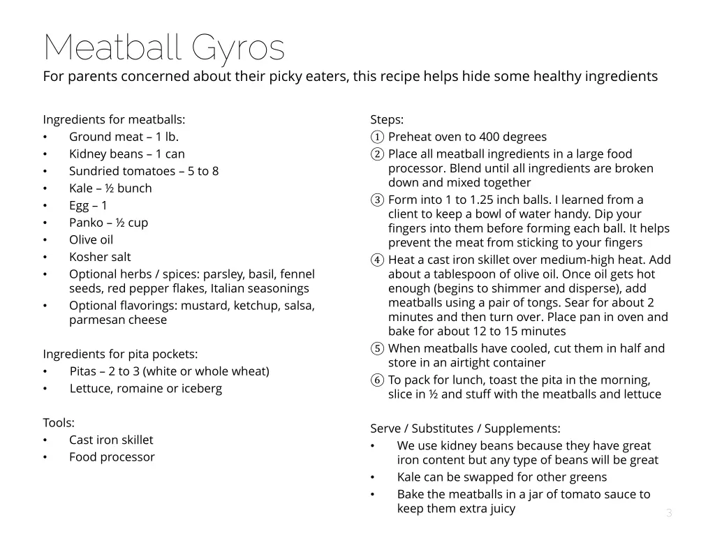 meatball gyros for parents concerned about their