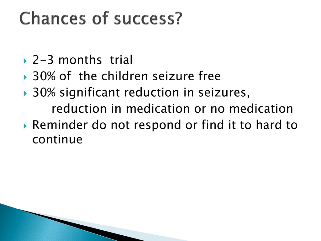 2 3 months trial 30 of the children seizure free