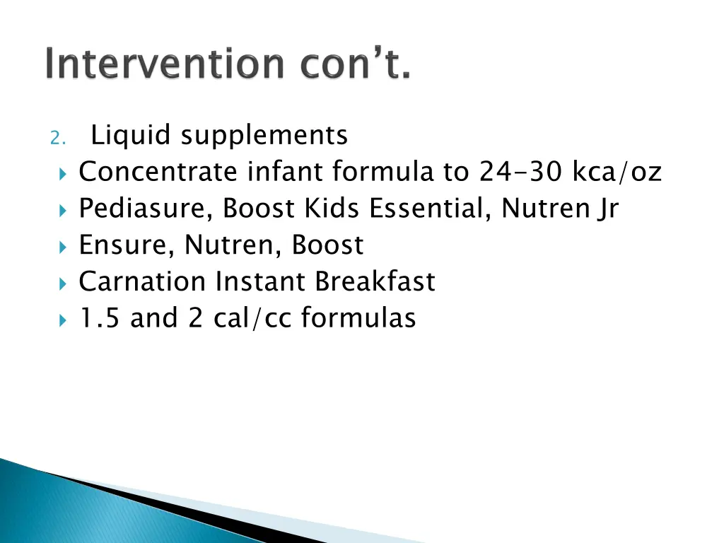 2 liquid supplements concentrate infant formula