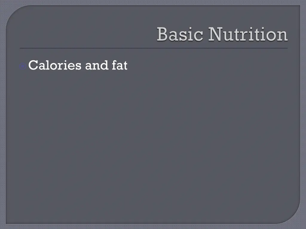 calories and fat