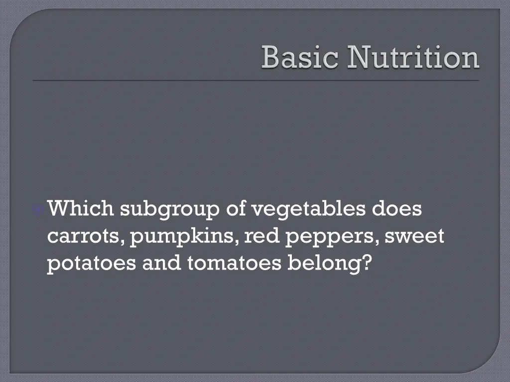 which subgroup of vegetables does carrots