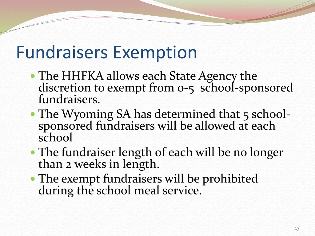 fundraisers exemption