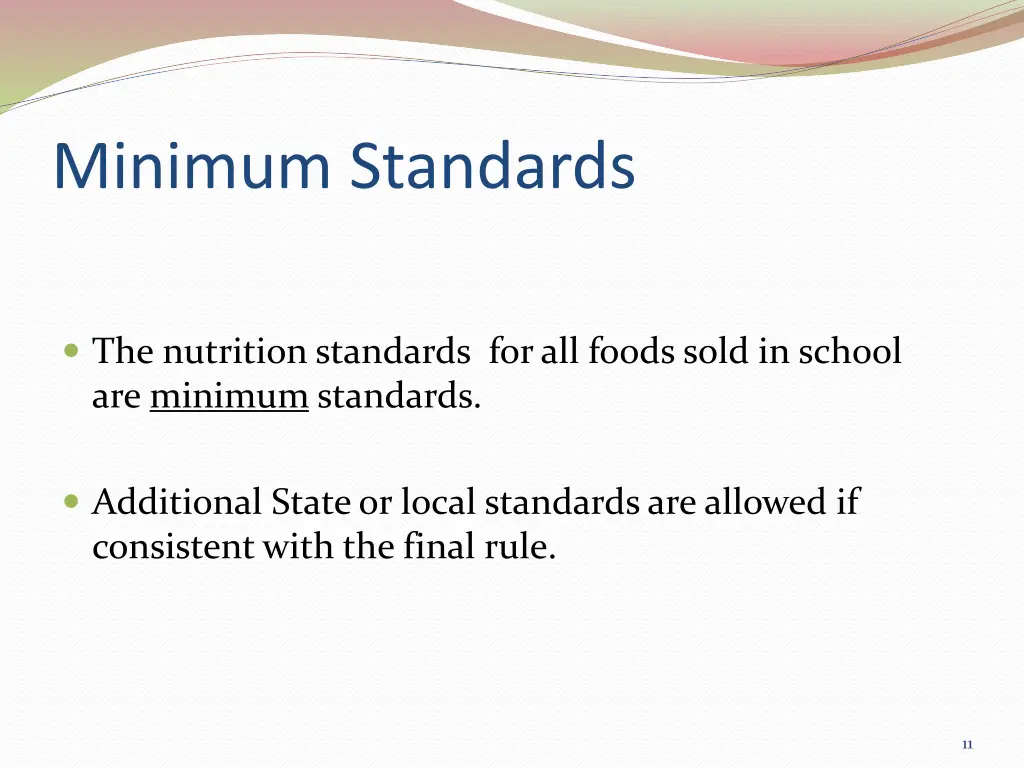 minimum standards