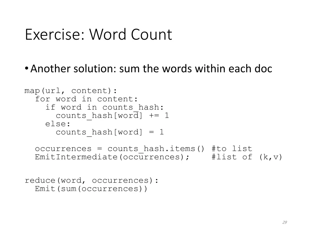 exercise word count 2