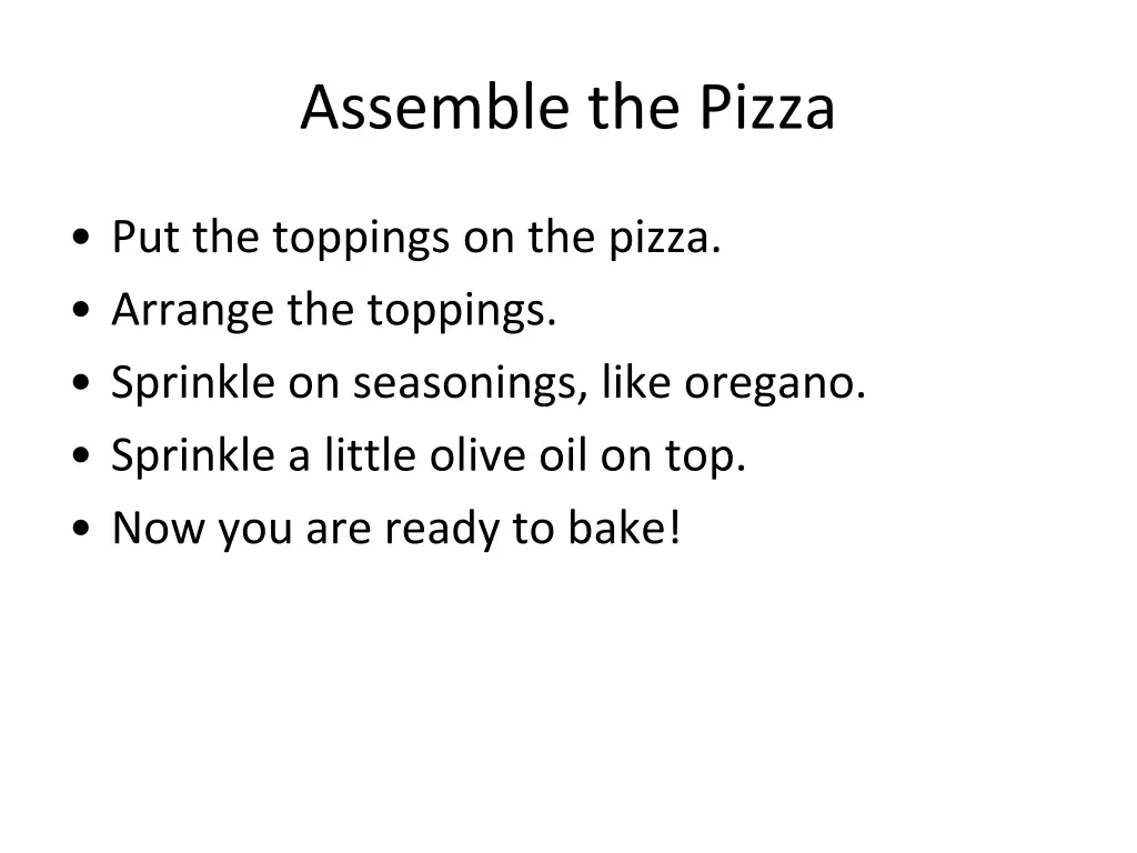 assemble the pizza