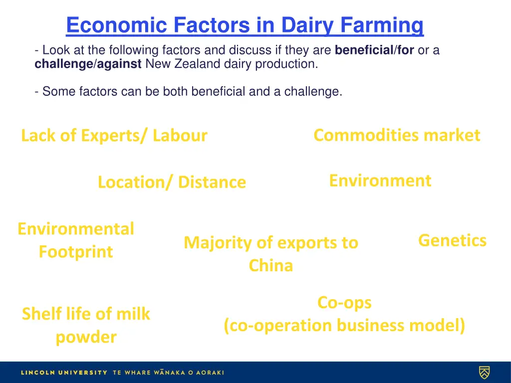 economic factors in dairy farming