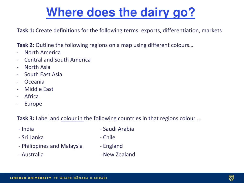 where does the dairy go