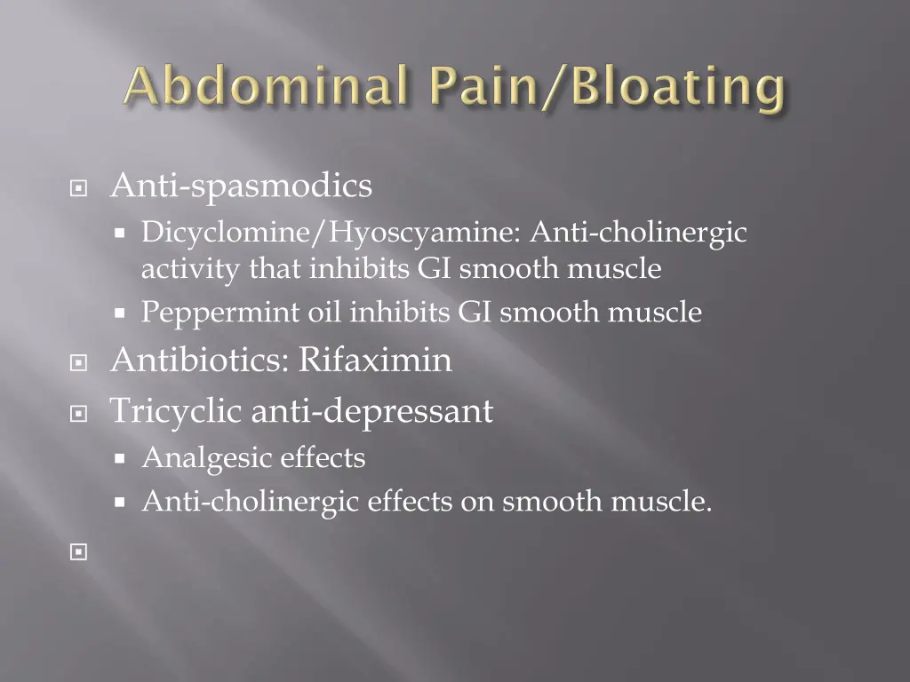 anti spasmodics dicyclomine hyoscyamine anti