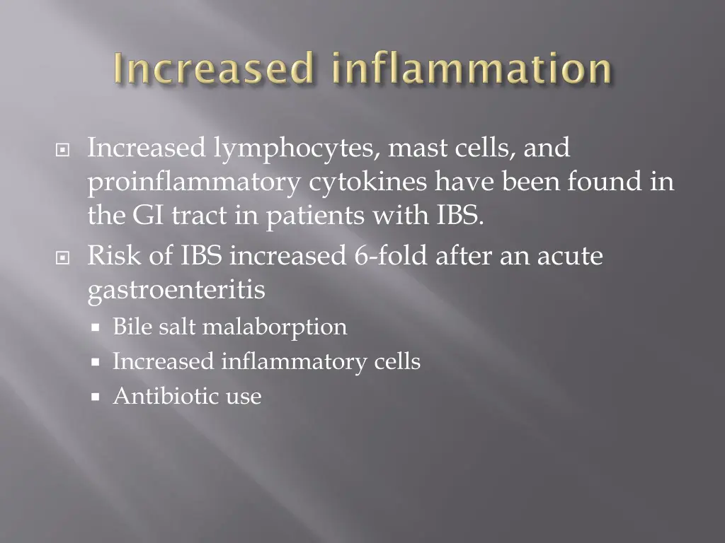 increased lymphocytes mast cells