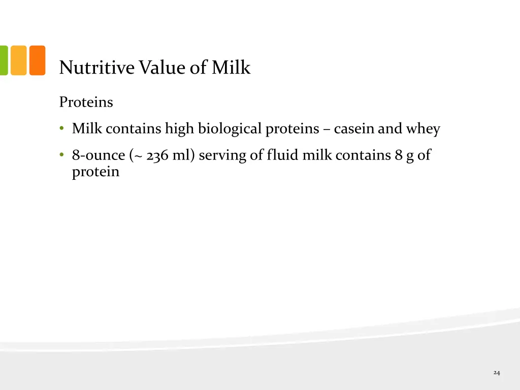 nutritive value of milk