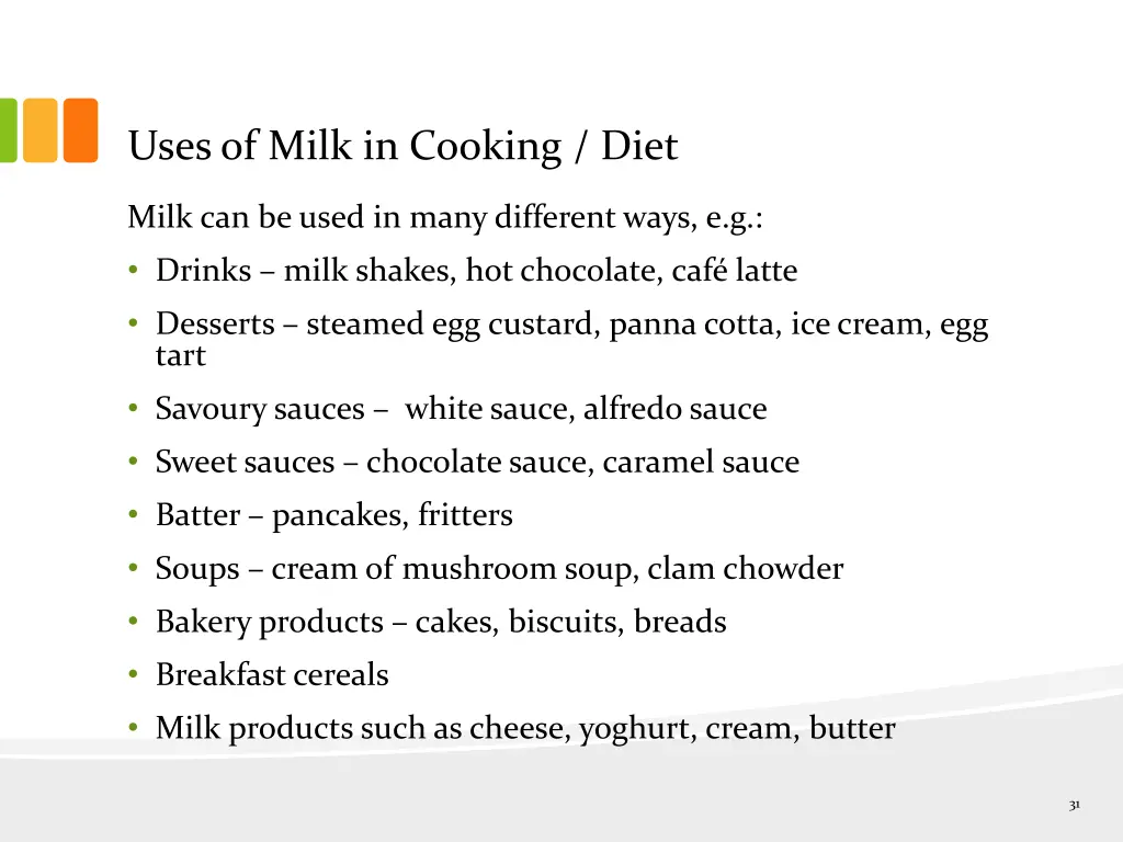 uses of milk in cooking diet