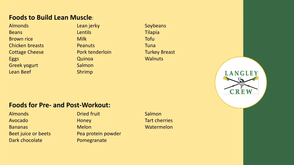 foods to build lean muscle