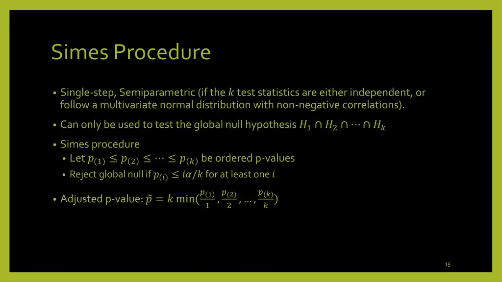 simes procedure