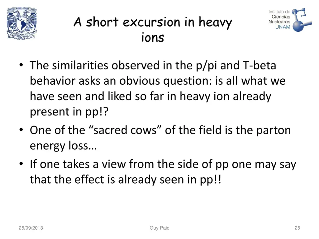 a short excursion in heavy ions