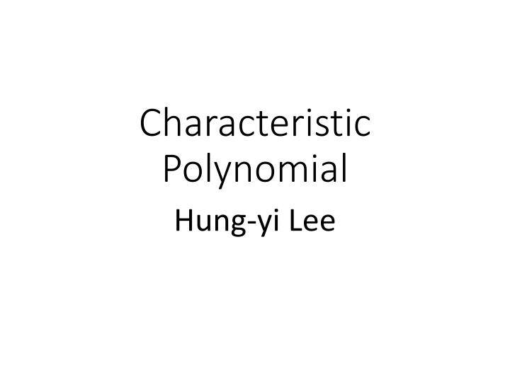 characteristic polynomial hung yi lee