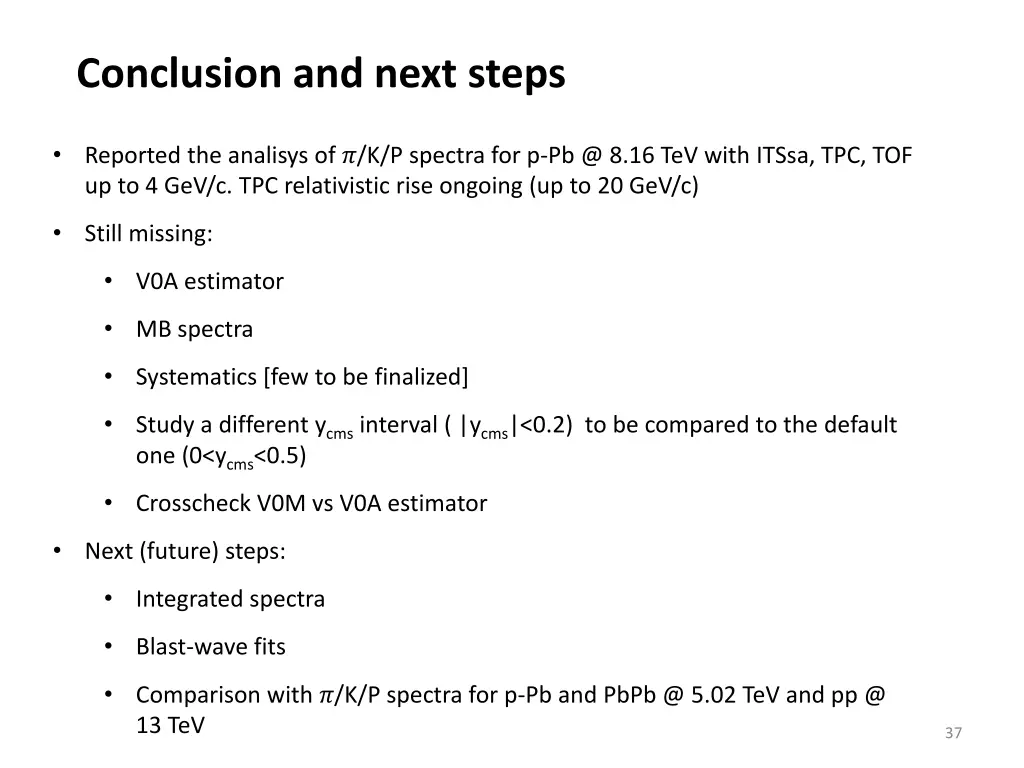 conclusion and next steps