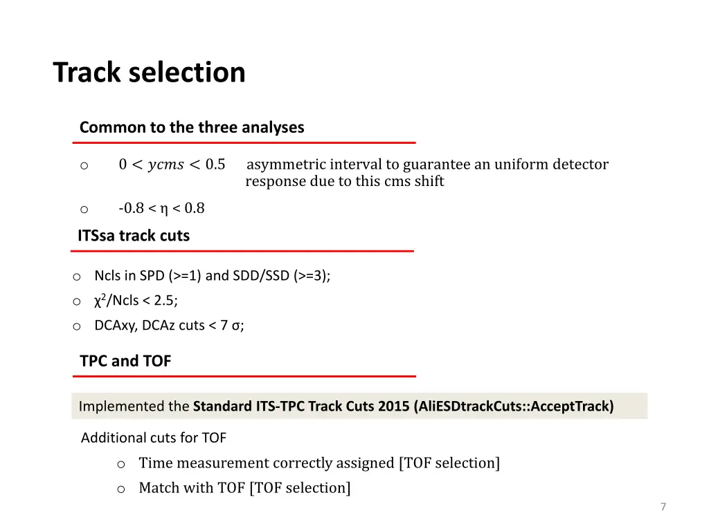 track selection