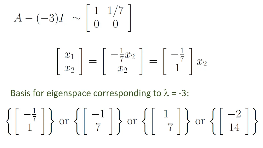 basis for eigenspace corresponding to 3 1