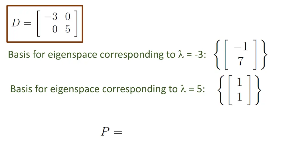 basis for eigenspace corresponding to 3 2