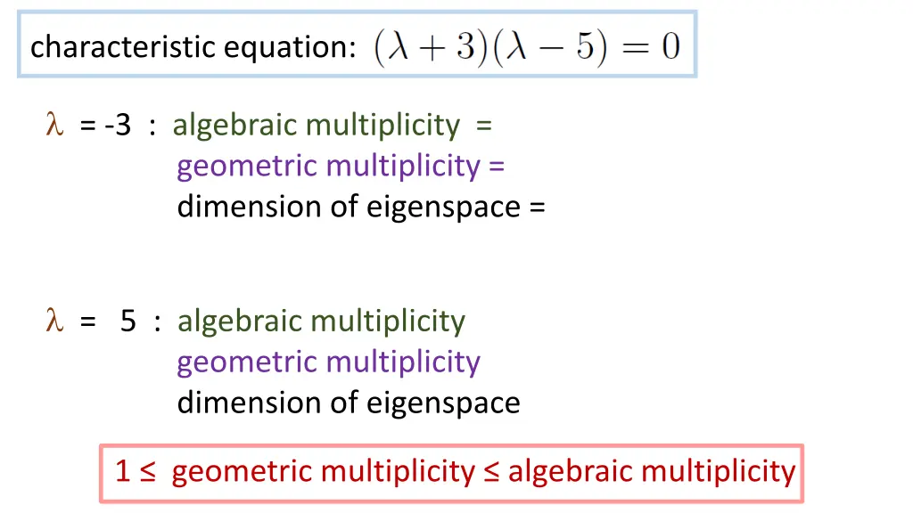 characteristic equation