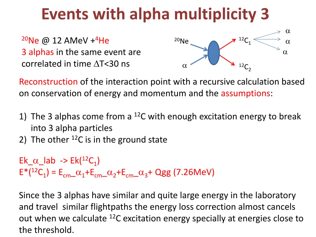 events with alpha multiplicity 3