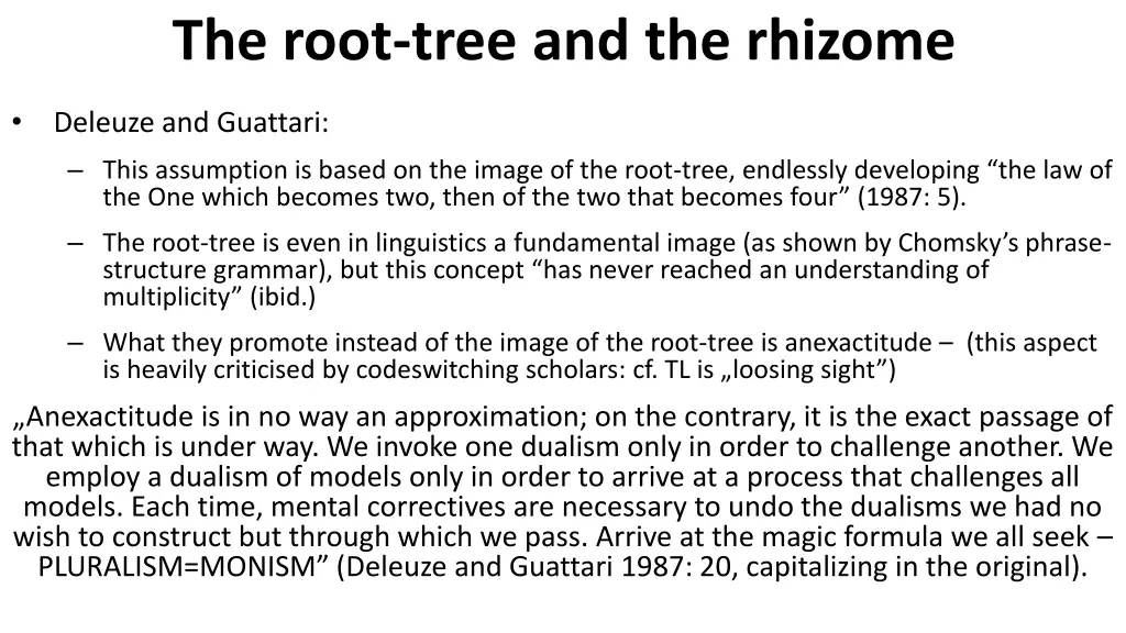 the root tree and the rhizome