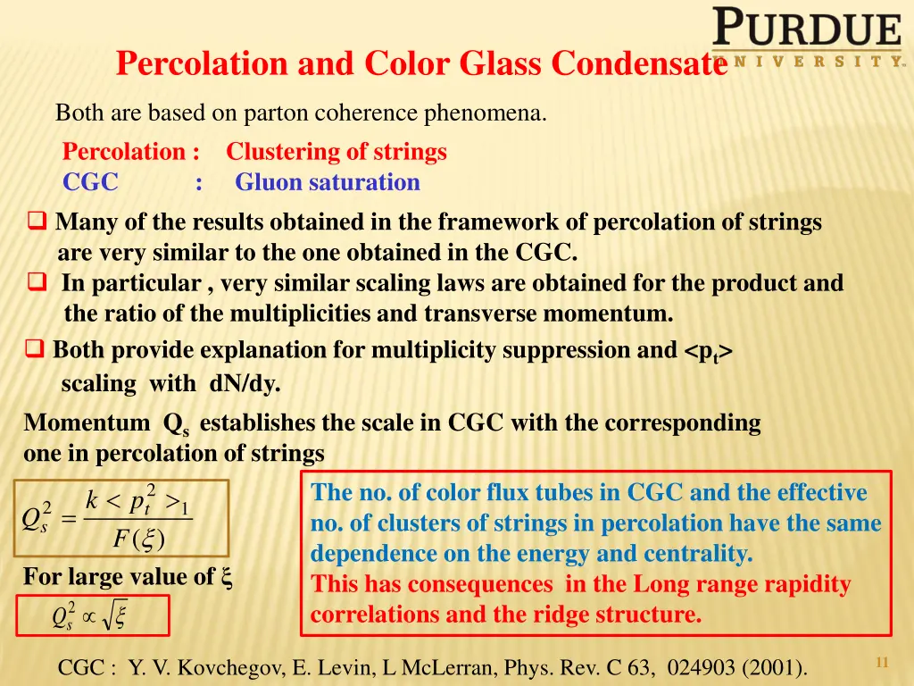 percolation and color glass condensate