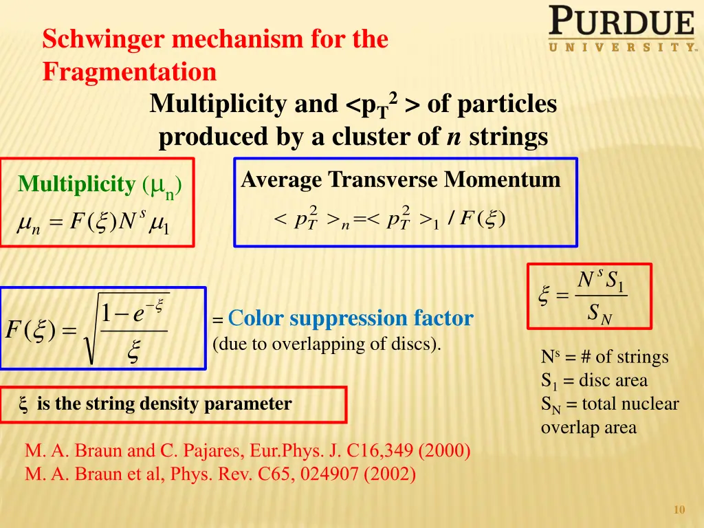 schwinger mechanism for the fragmentation