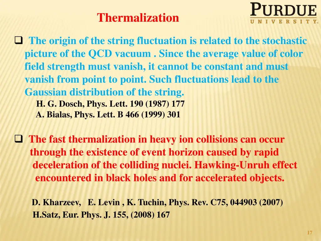 thermalization