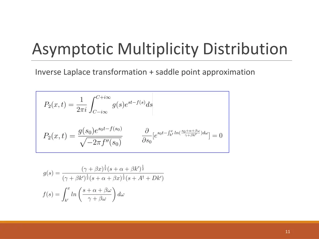 asymptotic multiplicity distribution 1