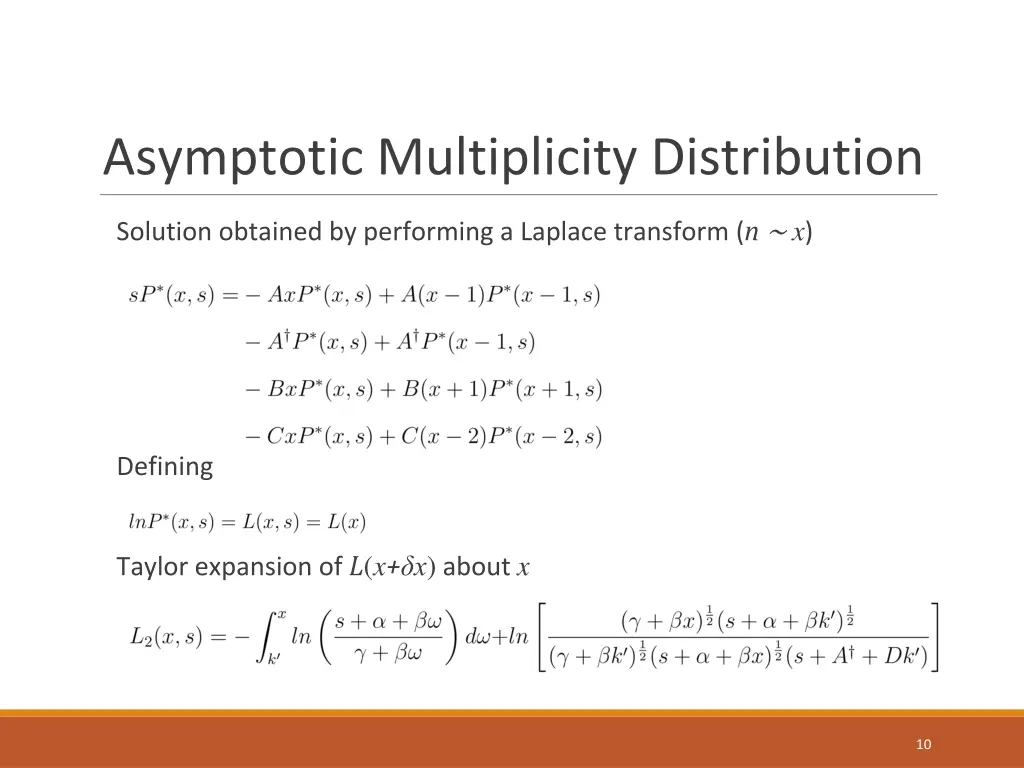 asymptotic multiplicity distribution