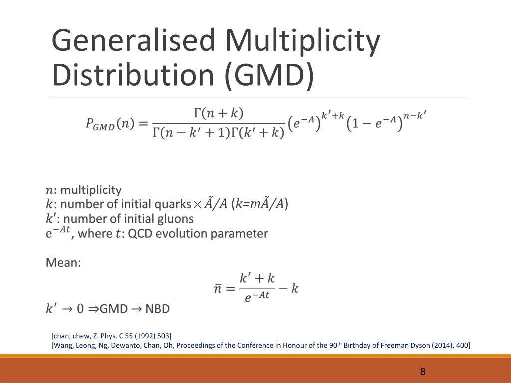 generalised multiplicity distribution gmd