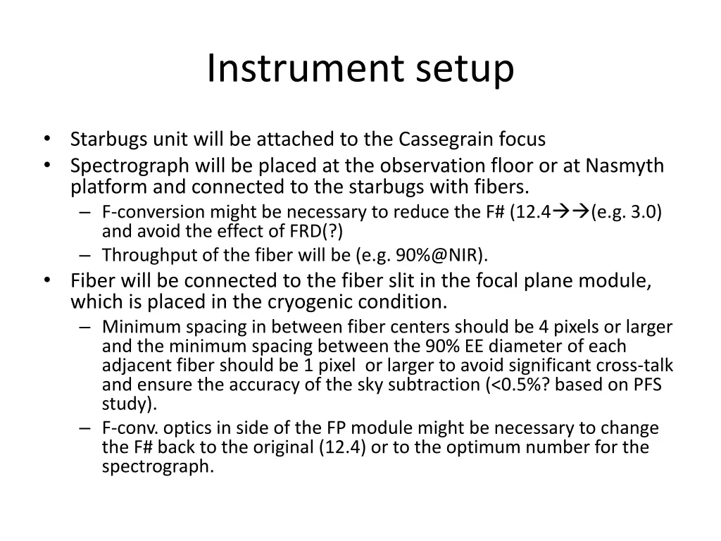 instrument setup