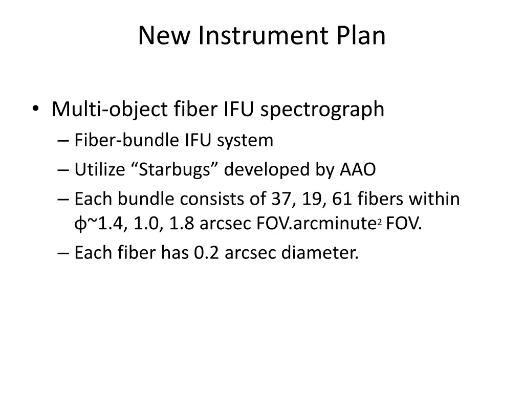 new instrument plan