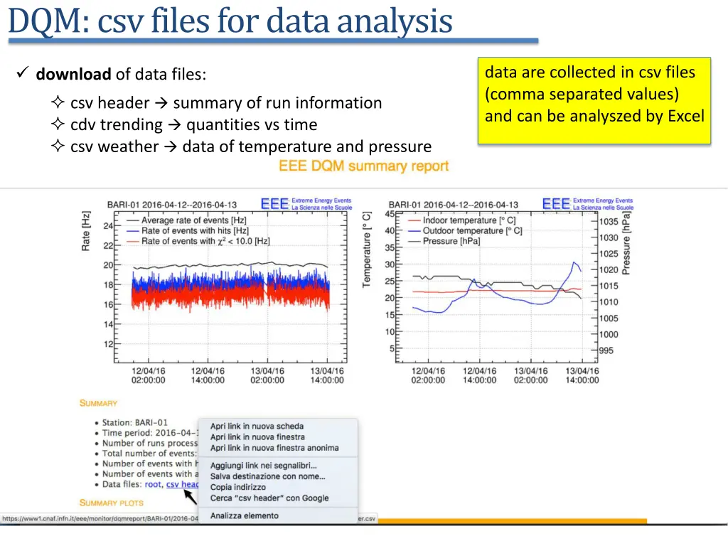 dqm csv files for data analysis