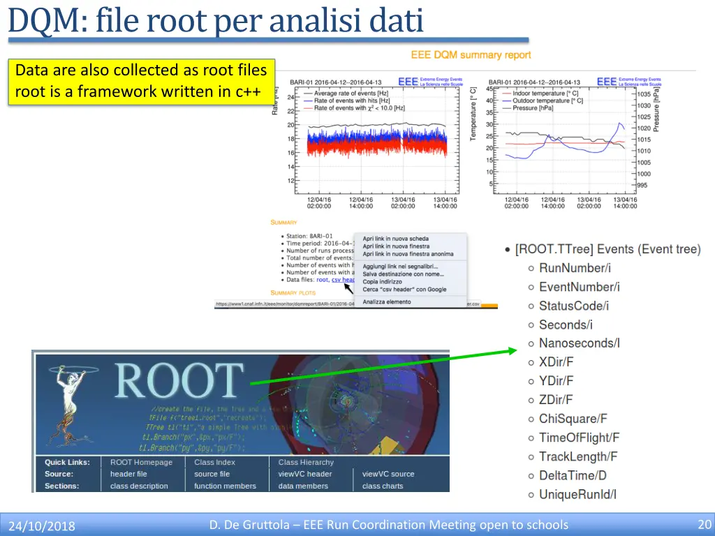 dqm file root per analisi dati