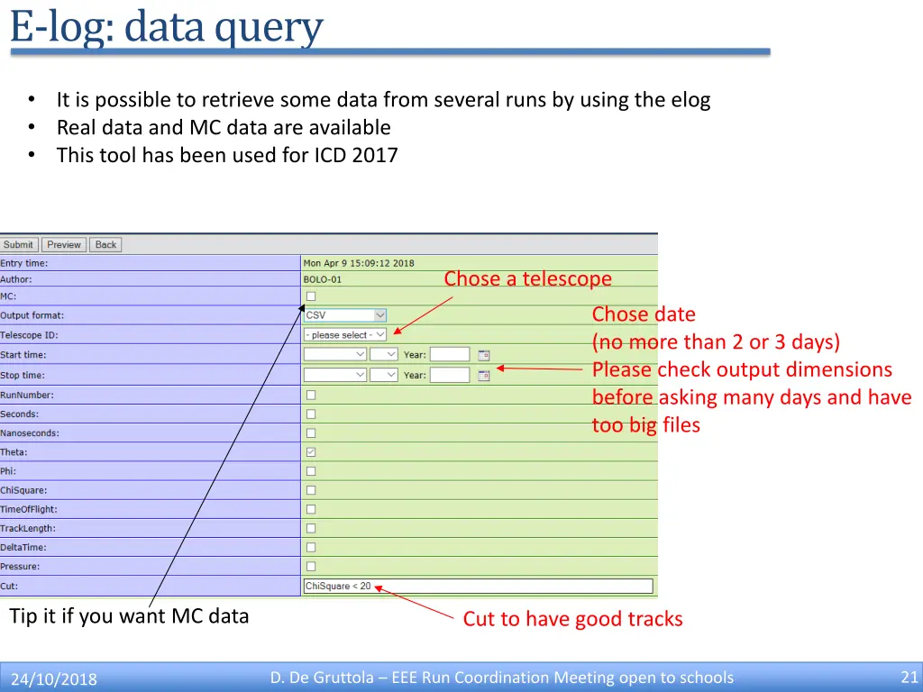 e log data query