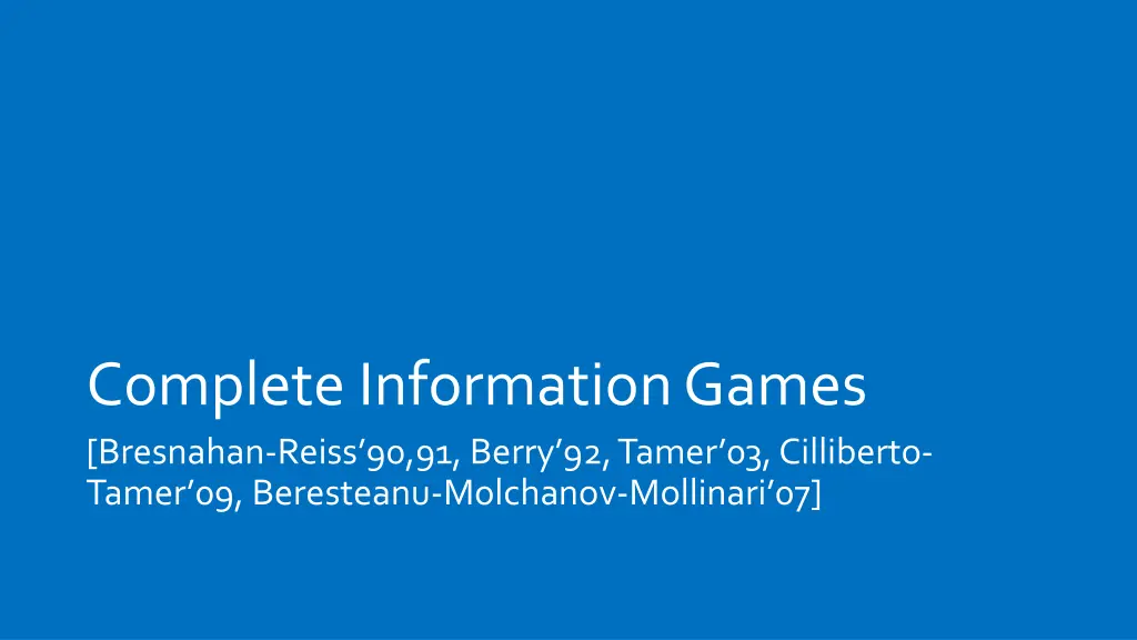 complete information games bresnahan reiss