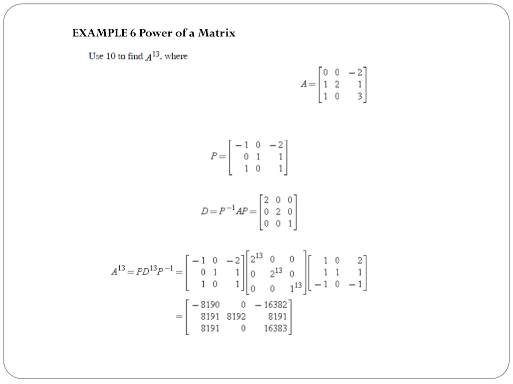 example 6 power of a matrix