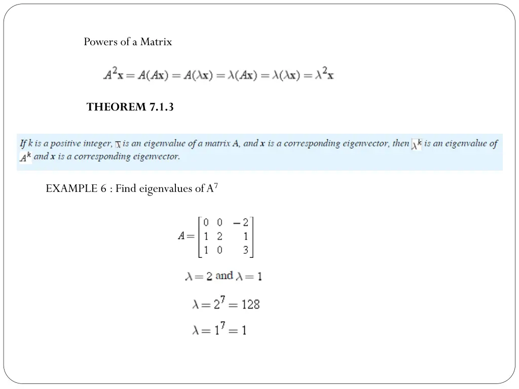 powers of a matrix