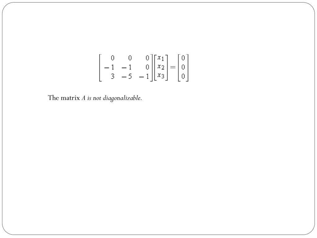 the matrix a is not diagonalizable