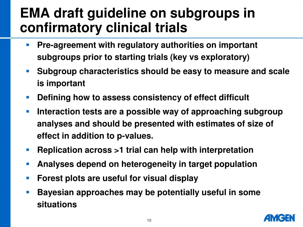 ema draft guideline on subgroups in confirmatory