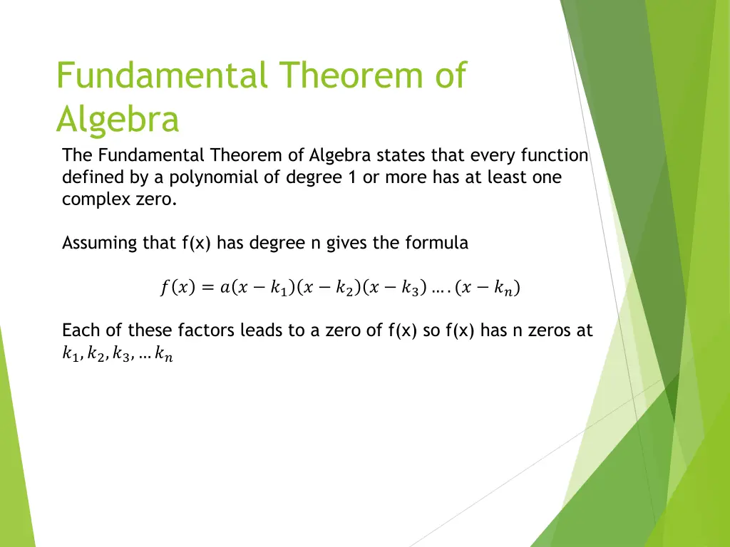 fundamental theorem of algebra the fundamental