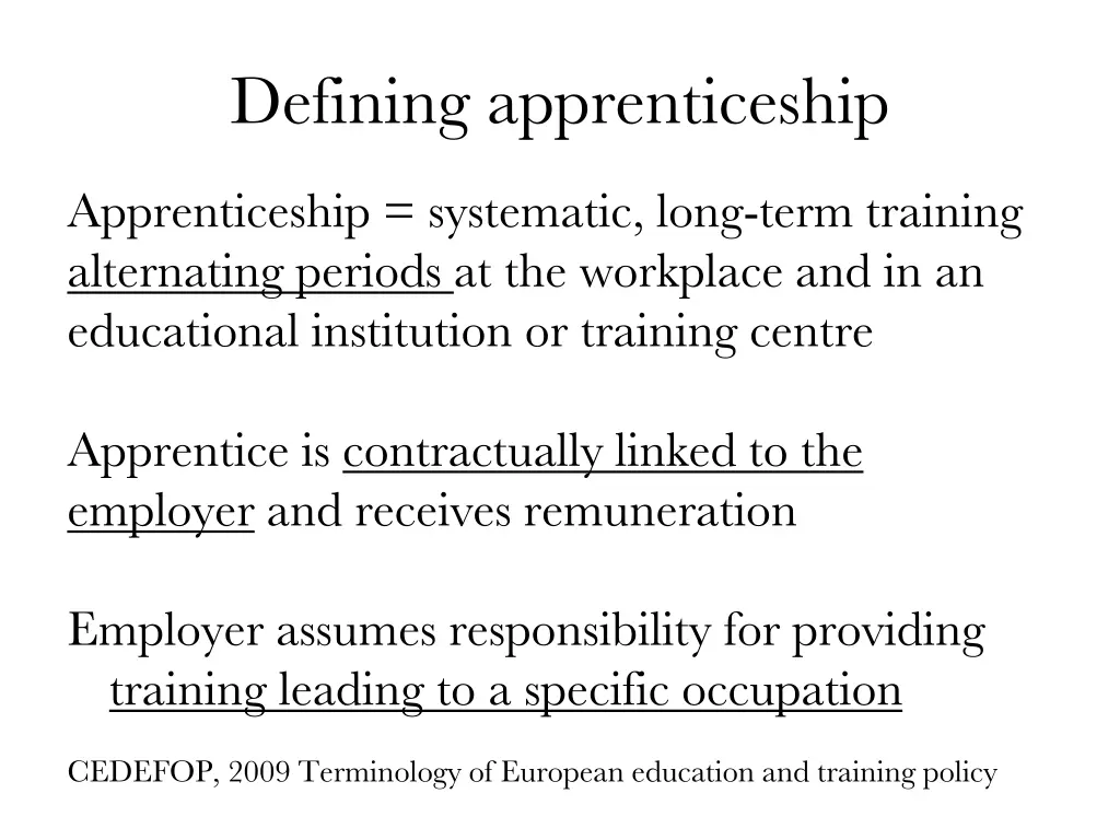 defining apprenticeship