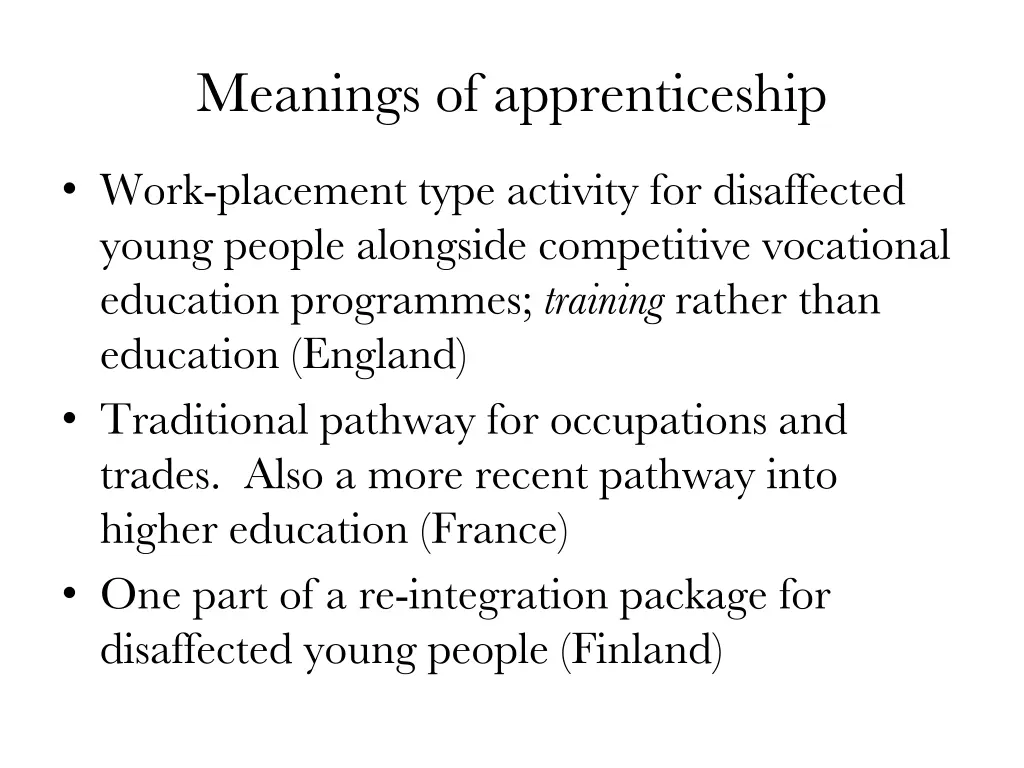 meanings of apprenticeship